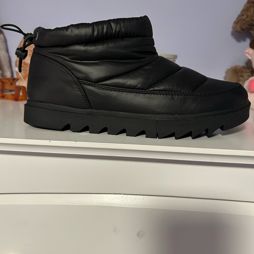 Black Quilted Ankle Boots